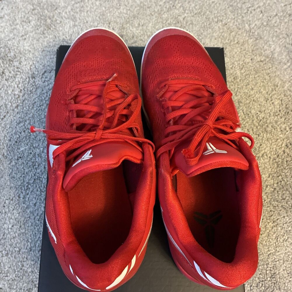 NIKE KOBE Bryant 8 UNIVERSITY RED White SIZE 7 NBA Sneakers - Picture 9 of 16